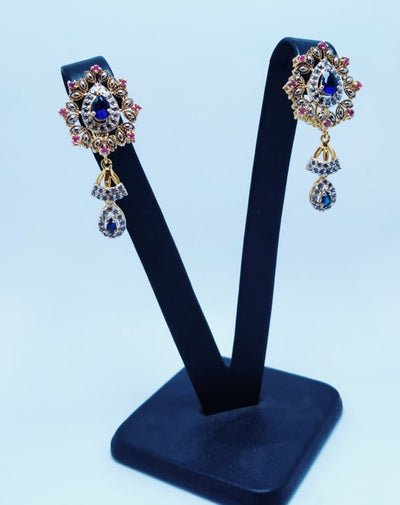 Gold Plated Necklace Set With colored Zircons (925 Silver)