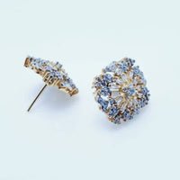Gold Plated Tops Pair with Zircons. (925 Silver)