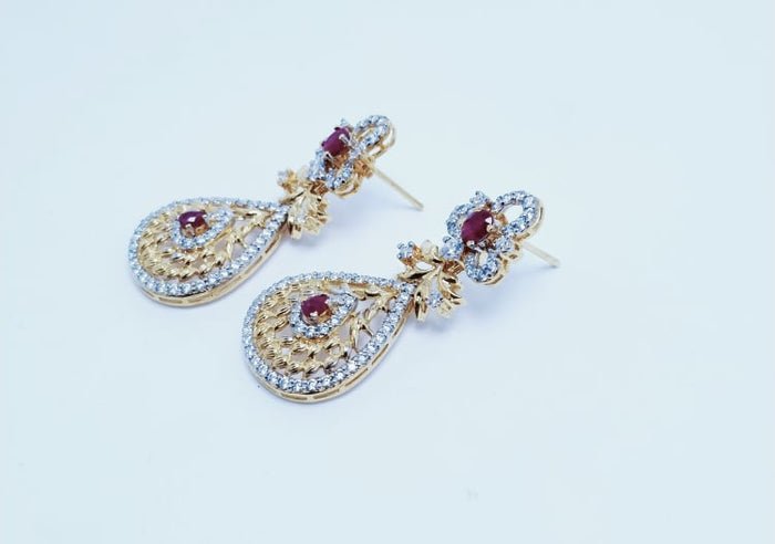 Gold Plated Necklace Set With American Zircons (925 Silver)