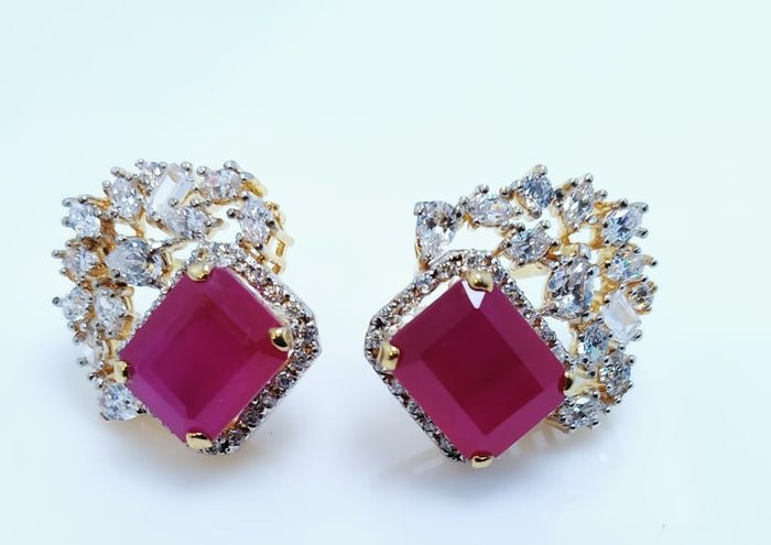Gold Plated Diamond Style Tops. (925 Silver)