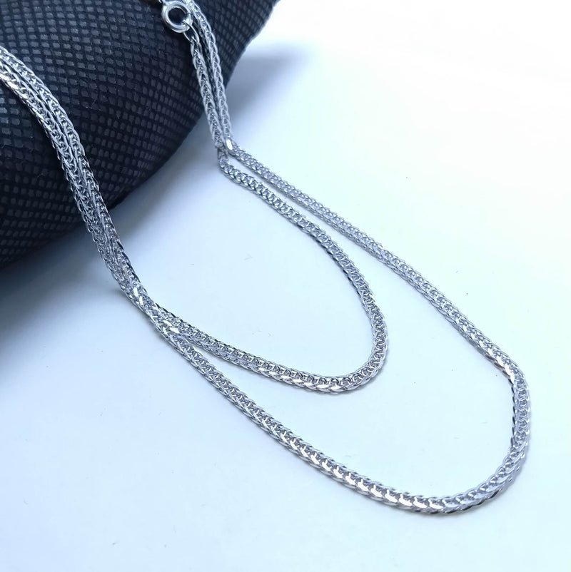 925 Silver Double Square Chain