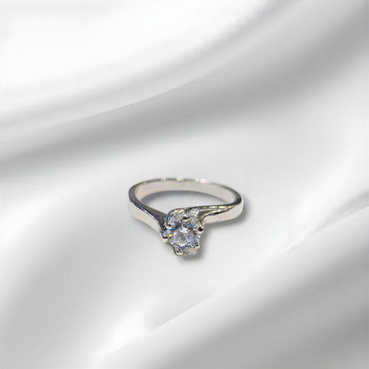 Solitaire Ring Sterling Silver