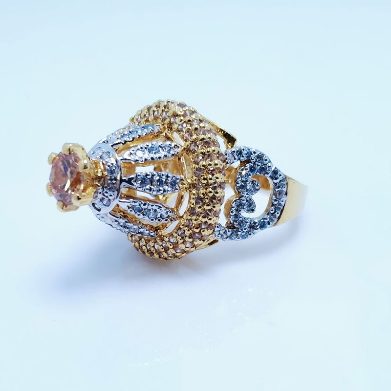 Royal Style Ring with Champion and Cubic Zircons Premium Quality. (925 Silver)
